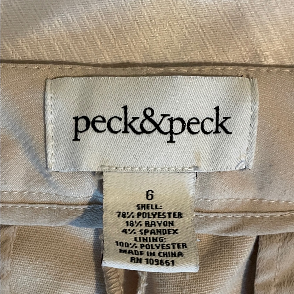 Part of the 5 for $25 bundle deal!! Peck & Peck Women's Beige Trousers - Picture 2 of 3